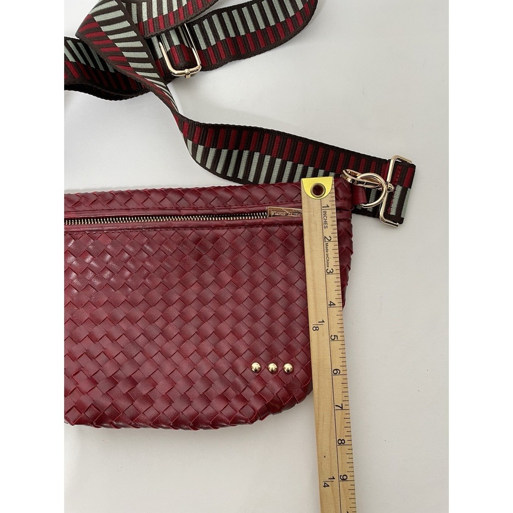 Pretty Simple Westlyn Woven Crossbody Bum Bag Purse Sangria Red NWOT - Picture 6 of 9